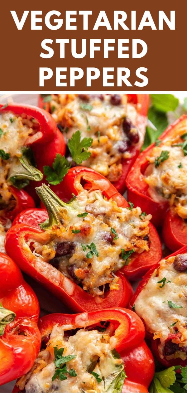 Vegetarian Stuffed Peppers with Red Beans and Rice - Bean Recipes