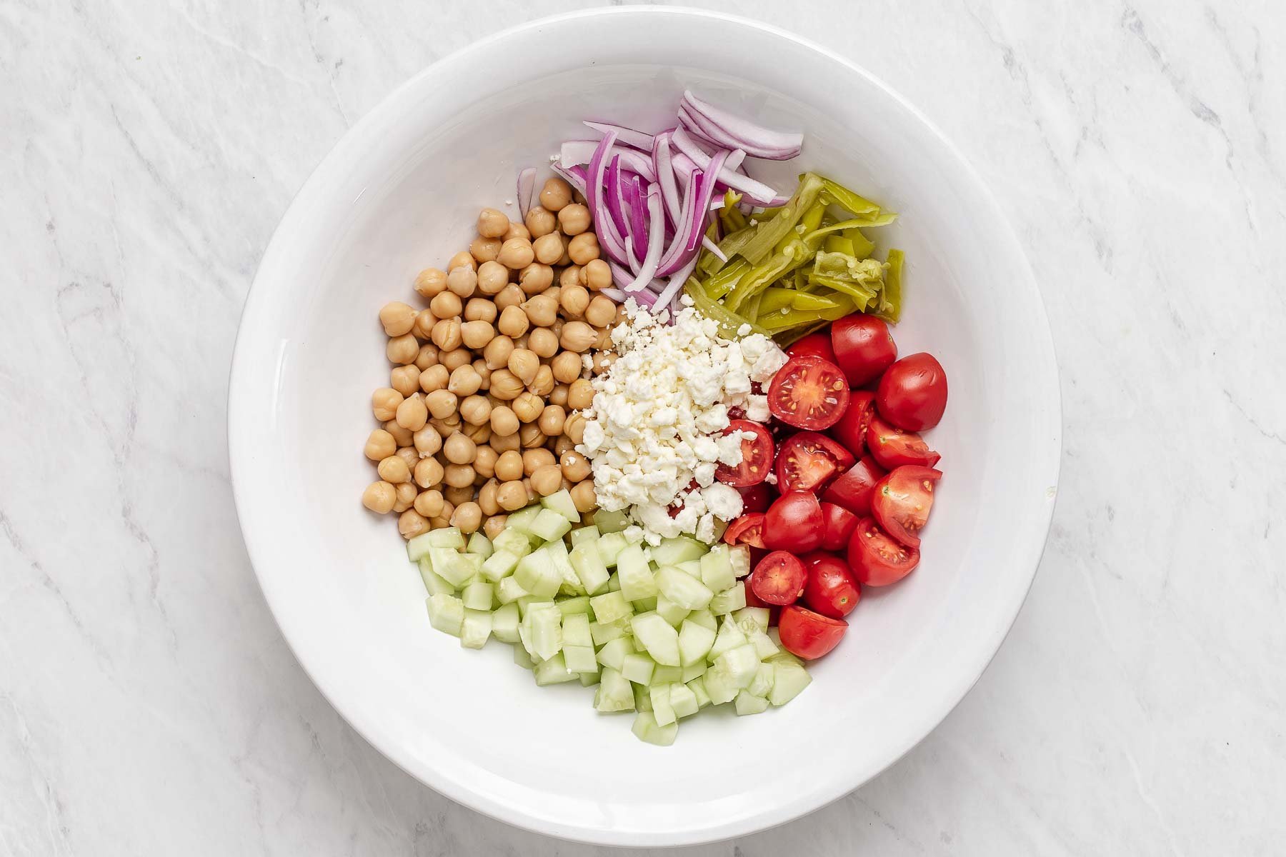 Mediterranean Chickpea Salad Bowl » Kay's Clean Eats