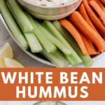 Long pin image for white bean hummus.